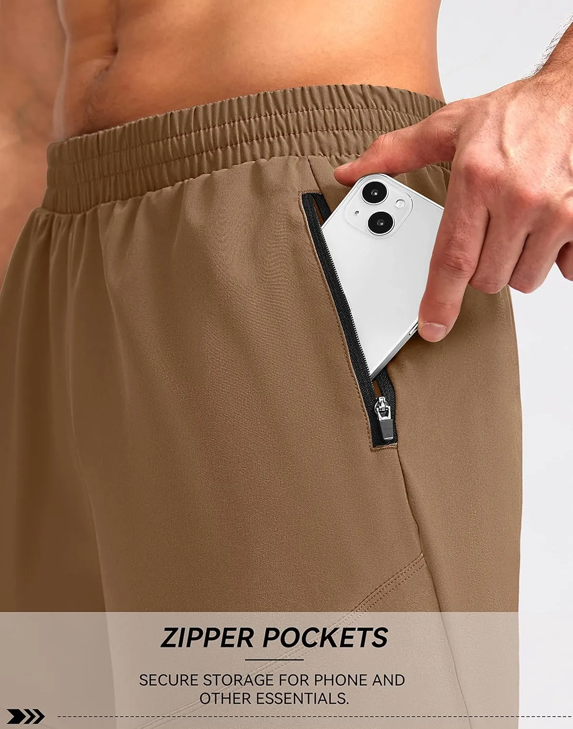 Pudolla Men's Workout Running Shorts 7"/5"/9" Lightweight Gym Athletic Shorts for Men with Zipper Pockets