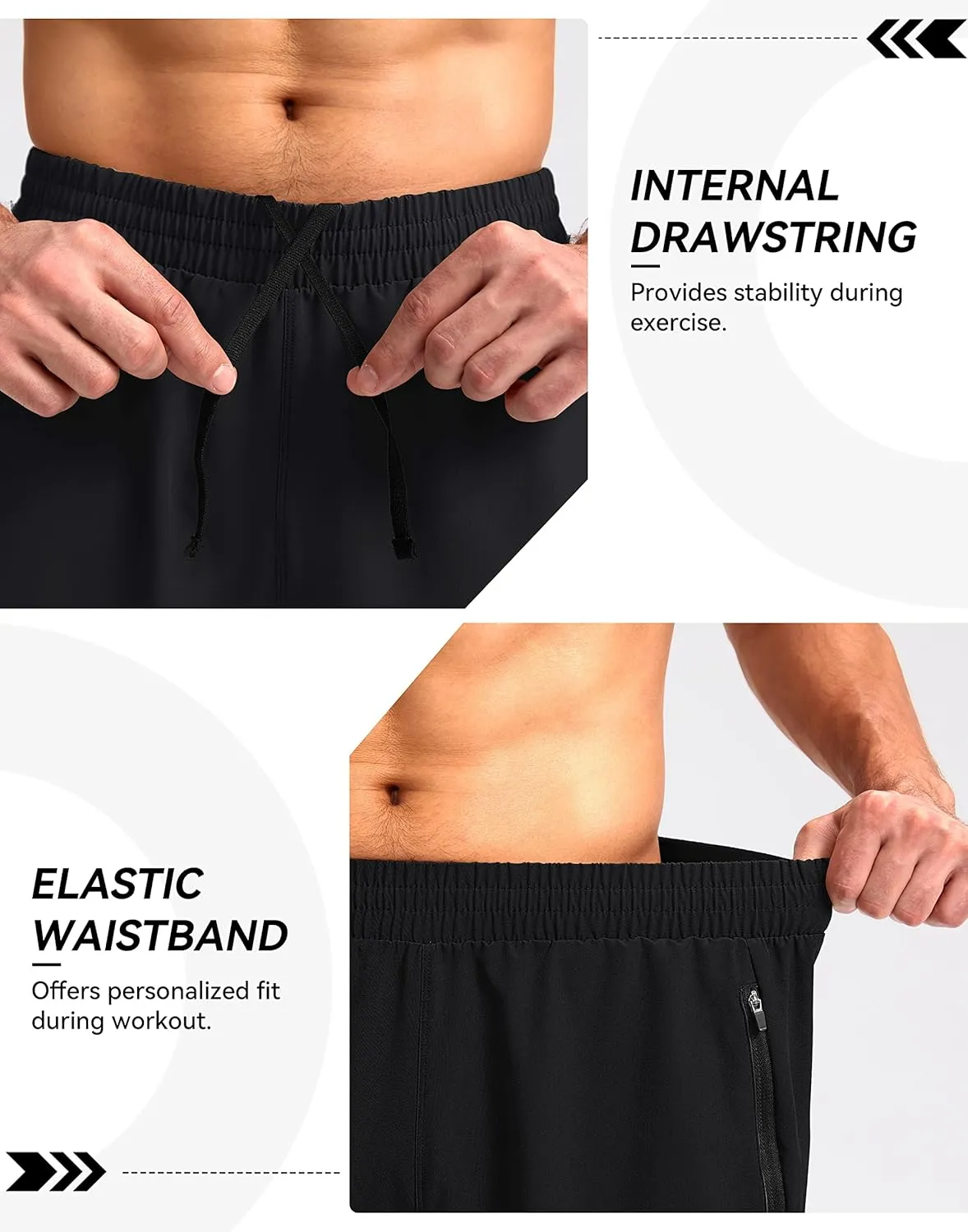 Pudolla Men's Workout Running Shorts 7"/5"/9" Lightweight Gym Athletic Shorts for Men with Zipper Pockets