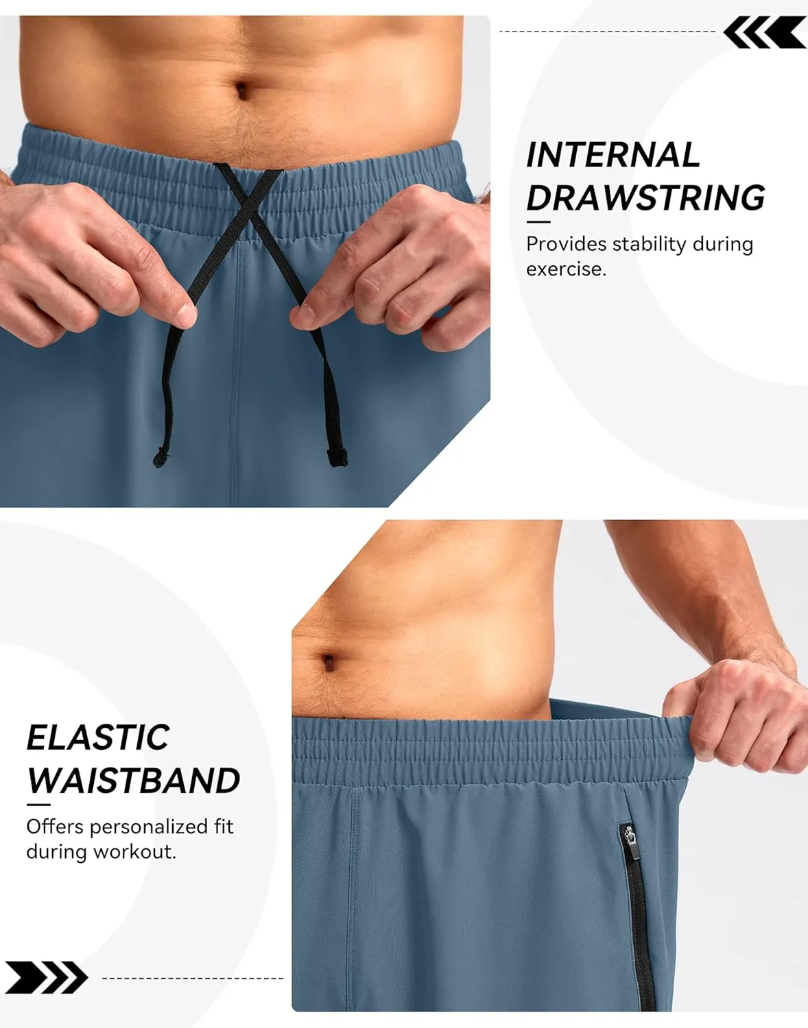 Pudolla Men's Workout Running Shorts 7"/5"/9" Lightweight Gym Athletic Shorts for Men with Zipper Pockets