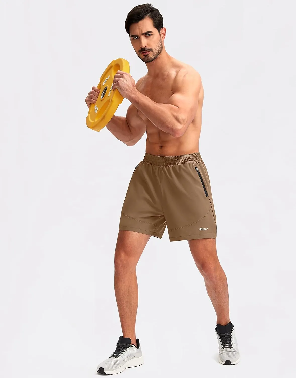 Pudolla Men's Workout Running Shorts 7"/5"/9" Lightweight Gym Athletic Shorts for Men with Zipper Pockets