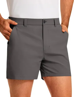 PULI Golf Shorts Men 5 Inch Inseam Stretch Casual Dress Shorts with Pockets Waterproof Lightweight Quick Dry