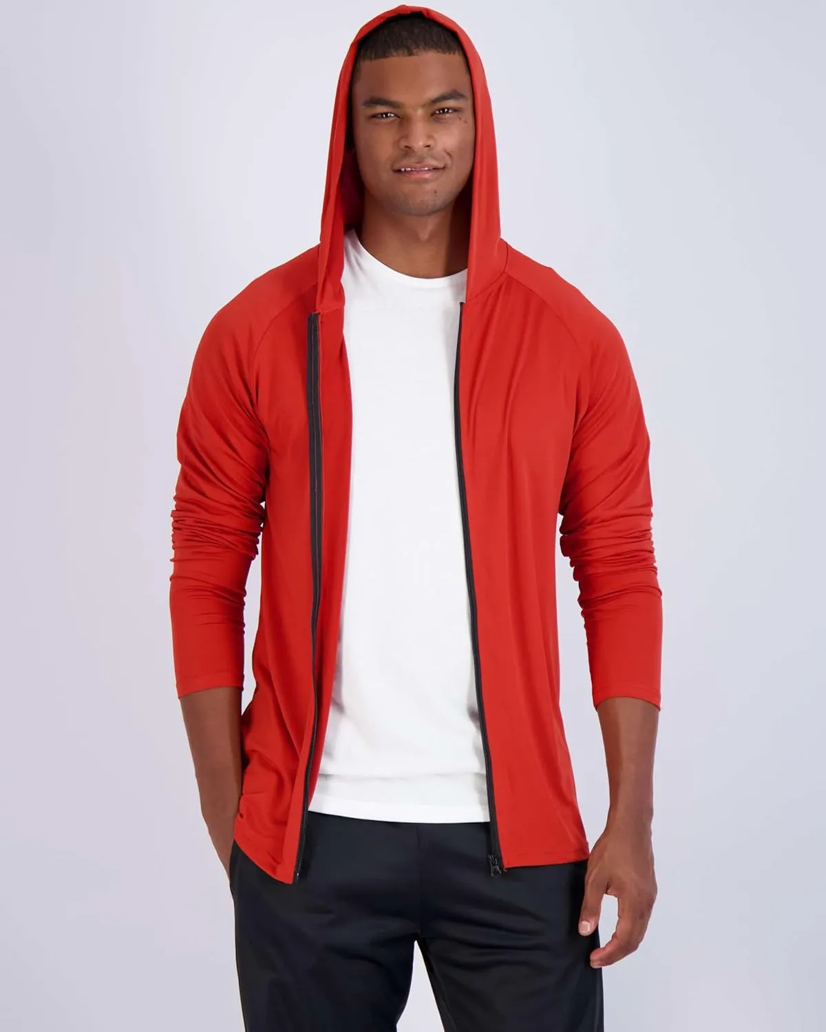 Real Essentials 3 Pack: Mens Dry-Fit Long Sleeve Full Zip Hoodie & Jacket- Athletic Running Jacket (Available in Big & Tall)