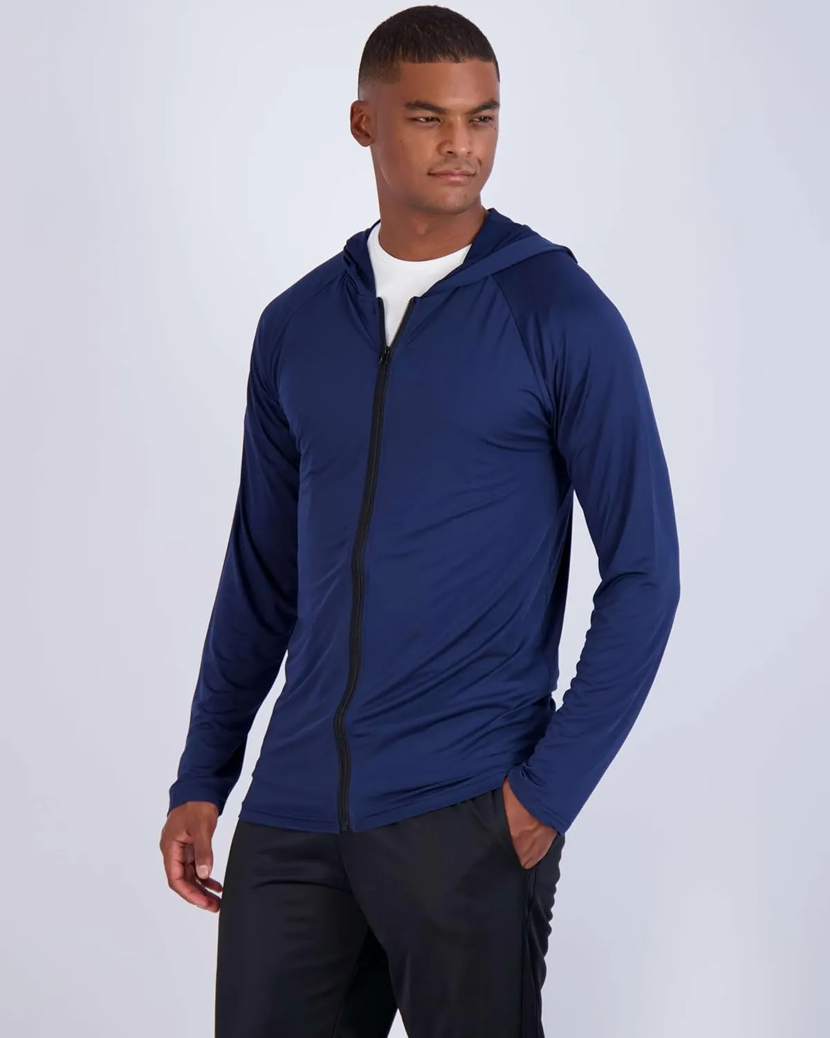 Real Essentials 3 Pack: Mens Dry-Fit Long Sleeve Full Zip Hoodie & Jacket- Athletic Running Jacket (Available in Big & Tall)