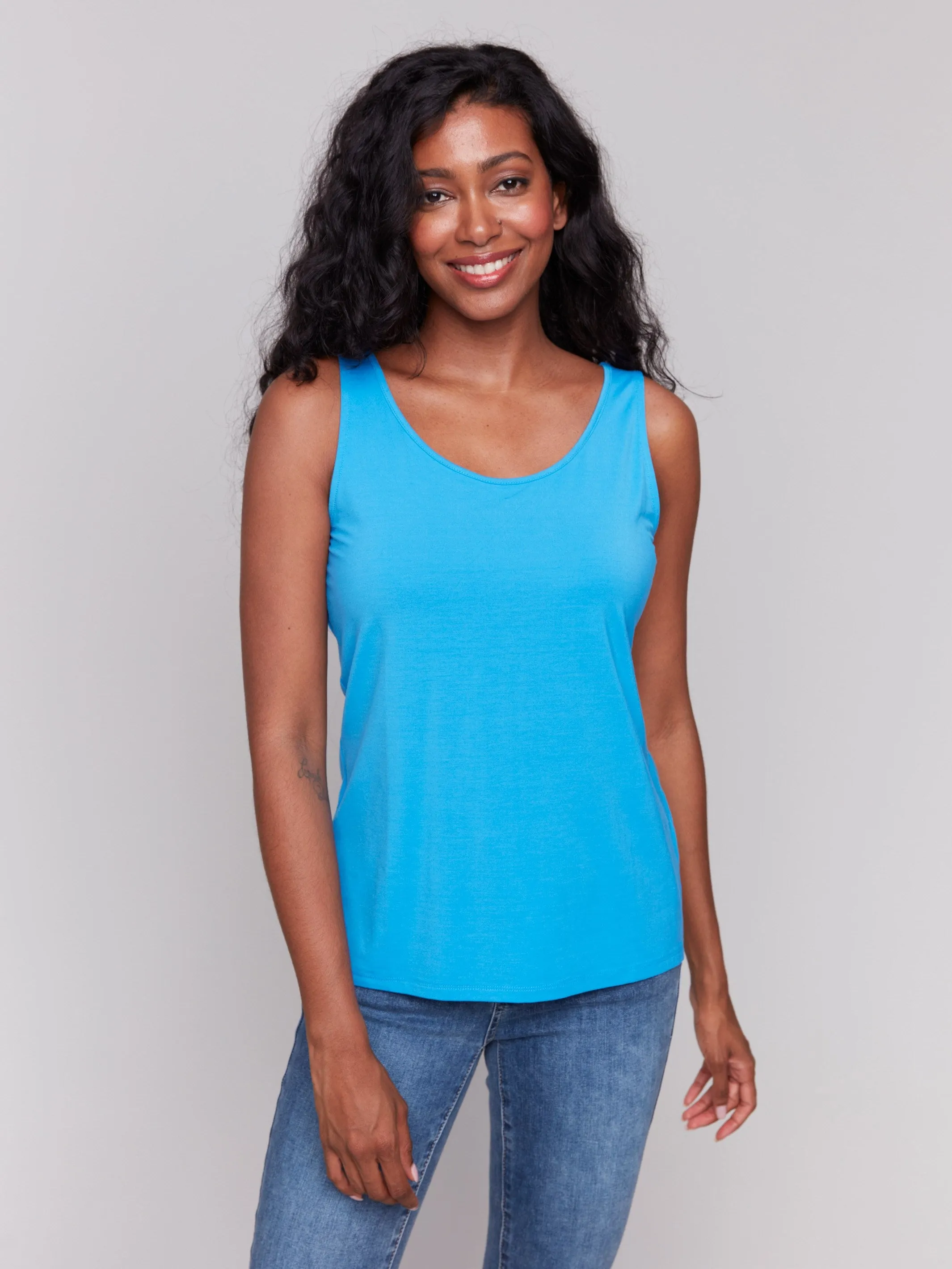 Reversible Bamboo Cami - Lagoon