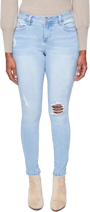 Royalty For Me Womens Women's Wannabettabutt Mid-Rise Regular Hem Skinny Sustainable JeanPants
