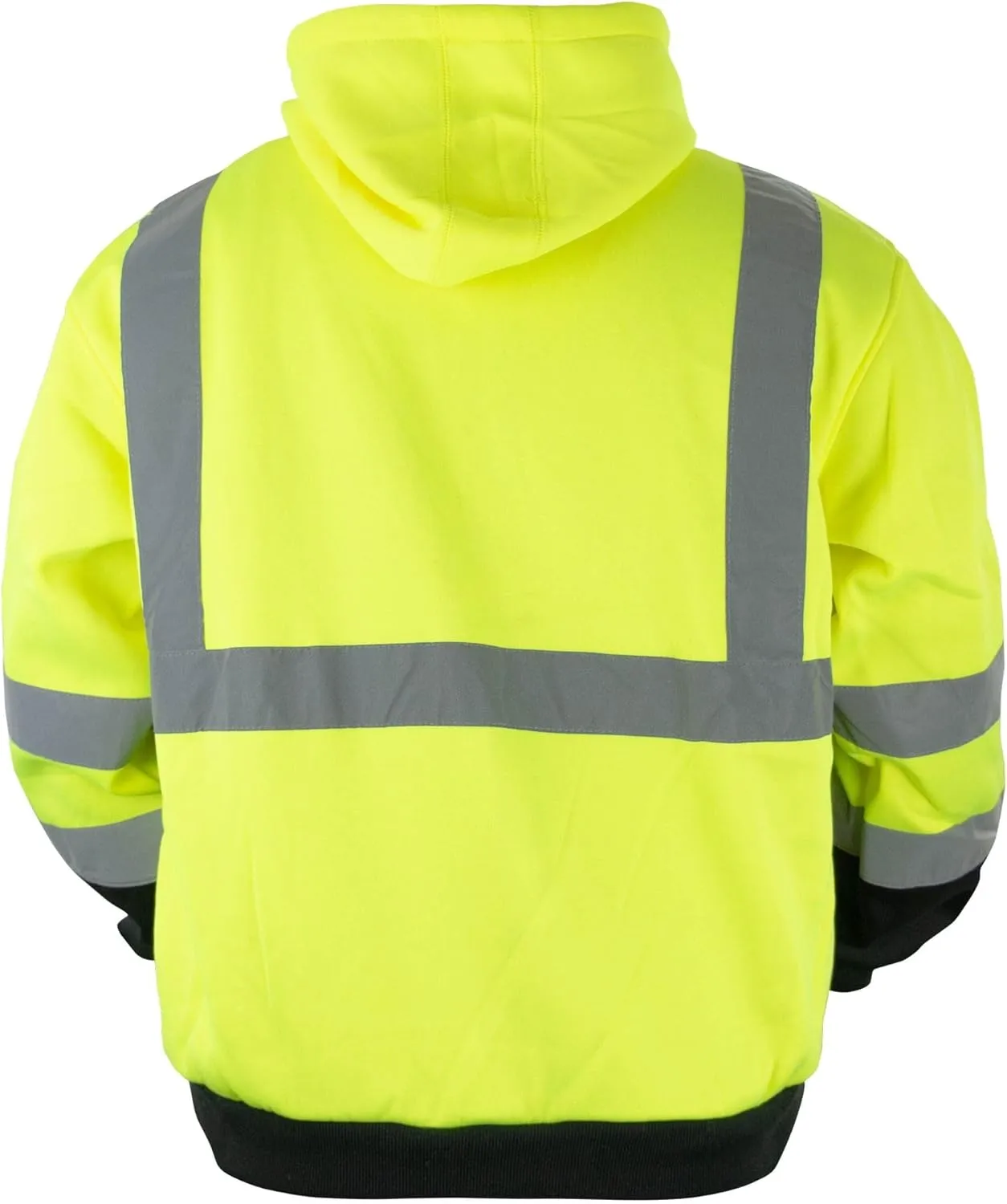 RYNO GEAR Men's Security Guard Silkscreen Front & Back Black Full Zip Hoodie, Fleece Hoodie.