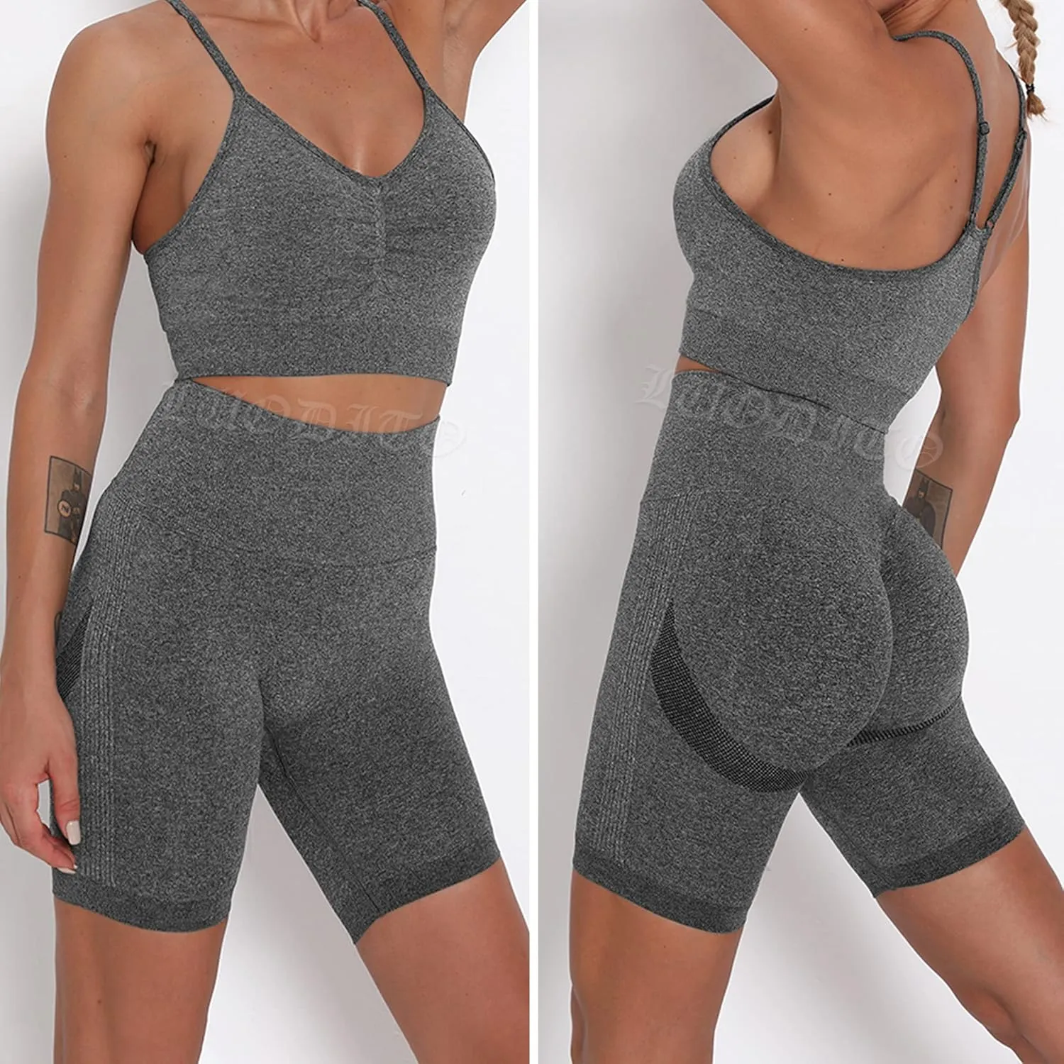 Scrunch Butt Lifting Shorts for Women Workout Gym Smile Contour Seamless Leggings High Waist Ruched Booty Yoga Shorts