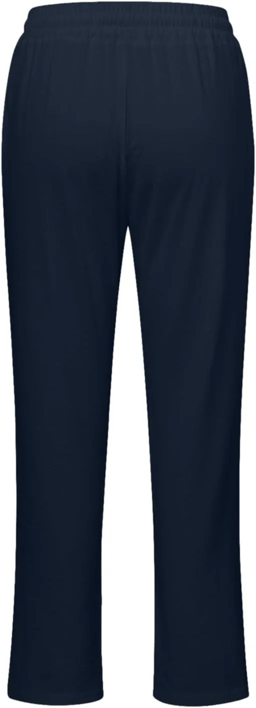 sdbrld Womens Linen Cotton Pants 2024 Casual Summer Trousers Drawstring Elastic Waist Straight Leg Lightweight Comfy Pants