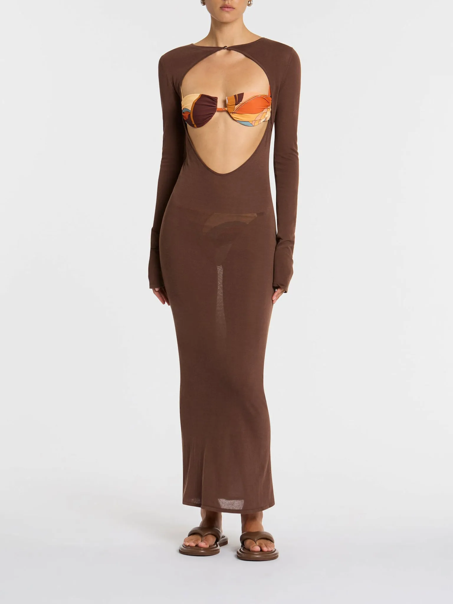 SIR Eva Knit Midi Dress Chocolate