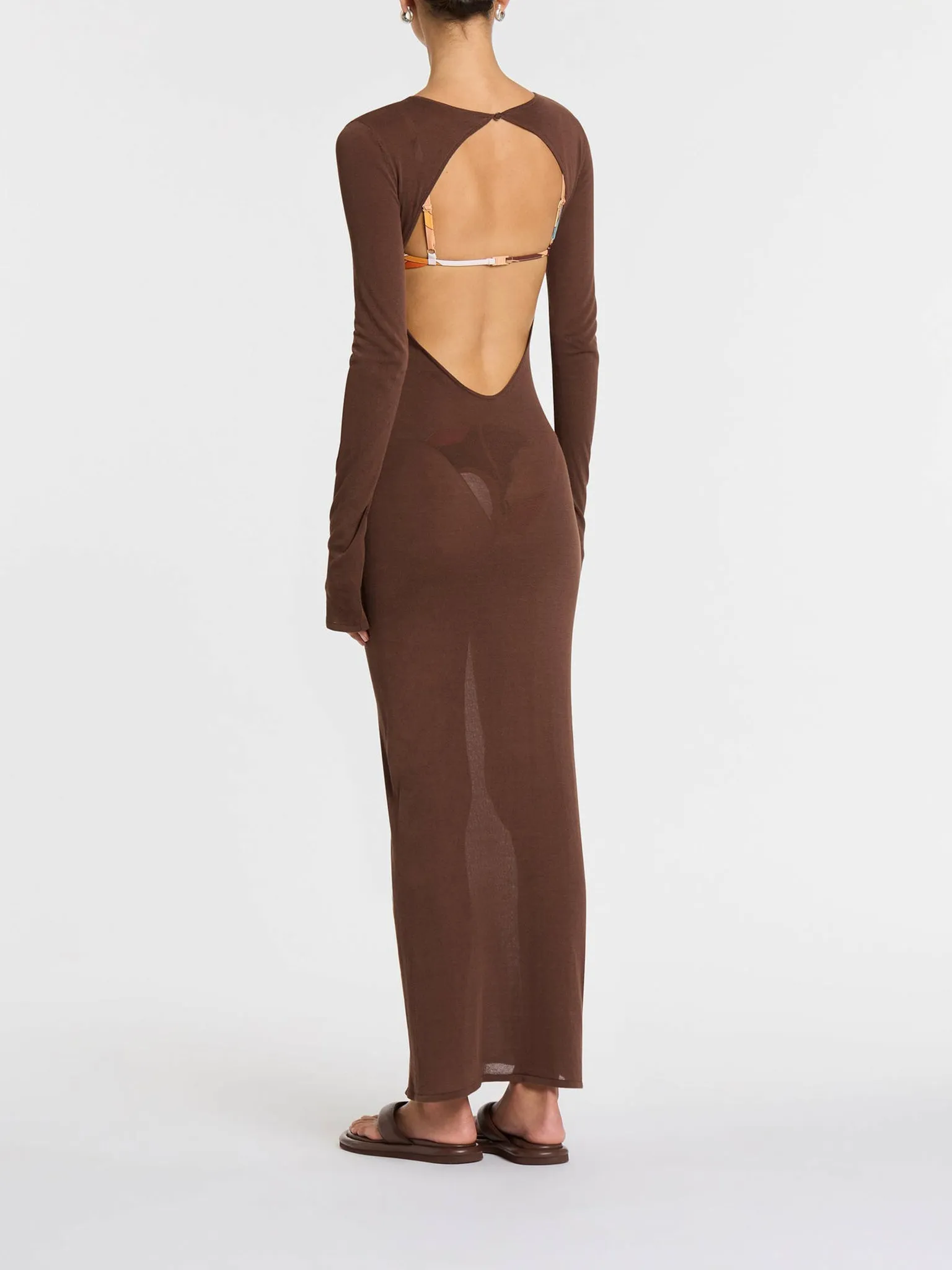 SIR Eva Knit Midi Dress Chocolate