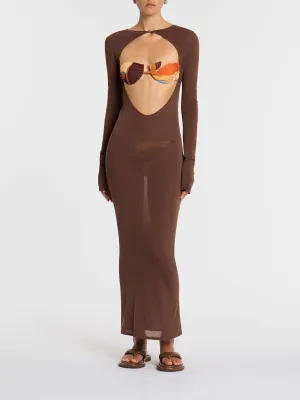SIR Eva Knit Midi Dress Chocolate