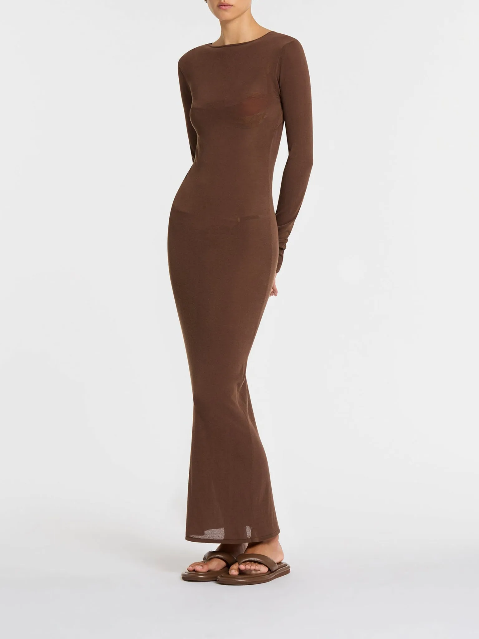 SIR Eva Knit Midi Dress Chocolate