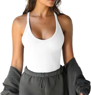 Sleeveless Workout Tops for Women U Neck Racerback Classic Tank Tops Slim Fit Camisole 2024 Ladies Shaping Tops