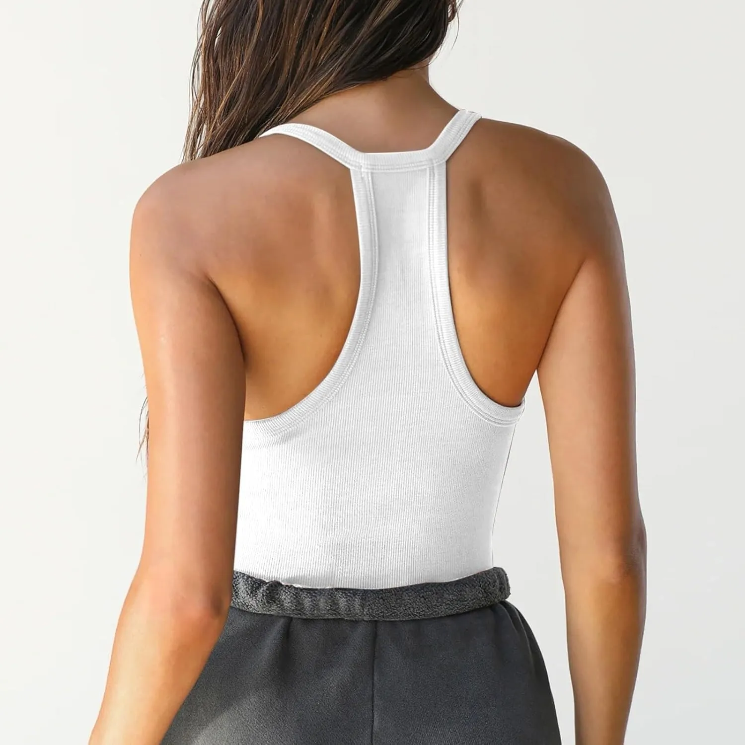 Sleeveless Workout Tops for Women U Neck Racerback Classic Tank Tops Slim Fit Camisole 2024 Ladies Shaping Tops