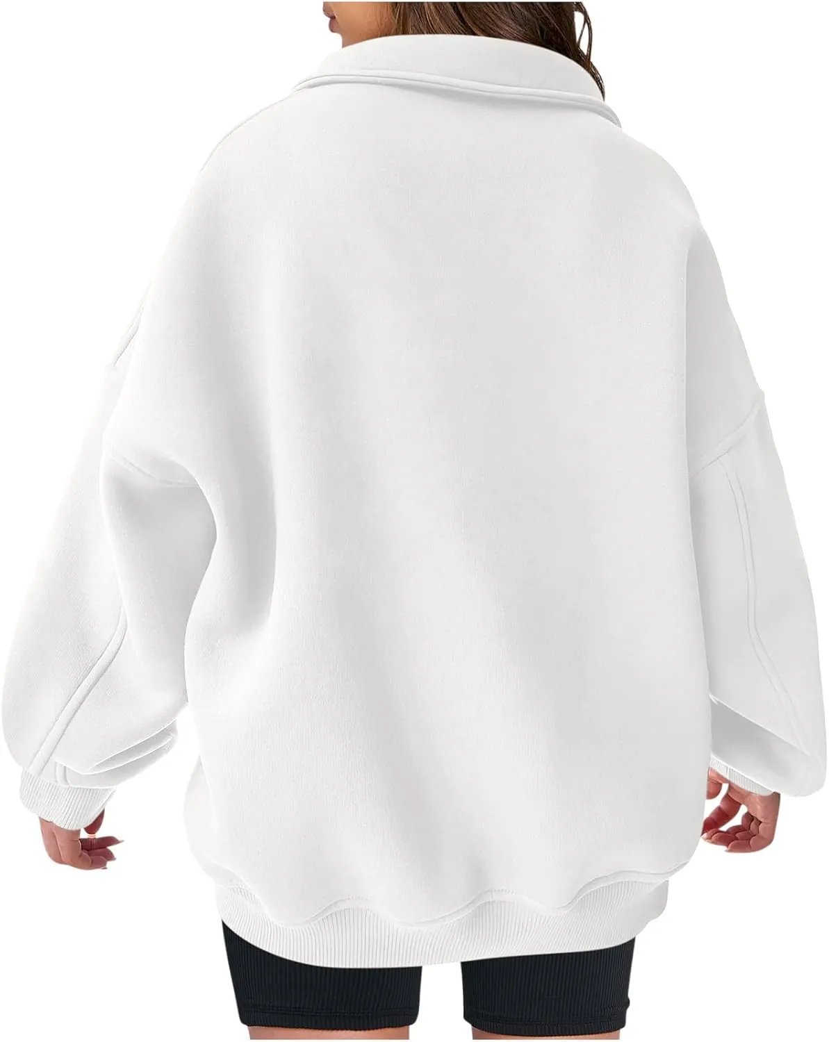 SMIDOW Oversized Sweatshirt For Women 1/4 Zip Up v Neck Fleece Pullovers Casual Loose Fall Fashion 2024 Teen Girls Clothes