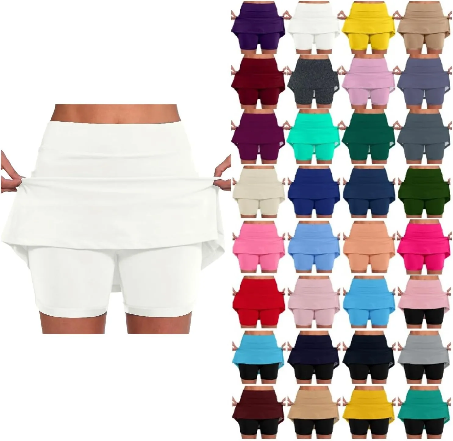 Sport Skirts for Women with Shorts Athletic Golf Skorts Workout Running Skirt Sports Activewear with Shorts Pockets