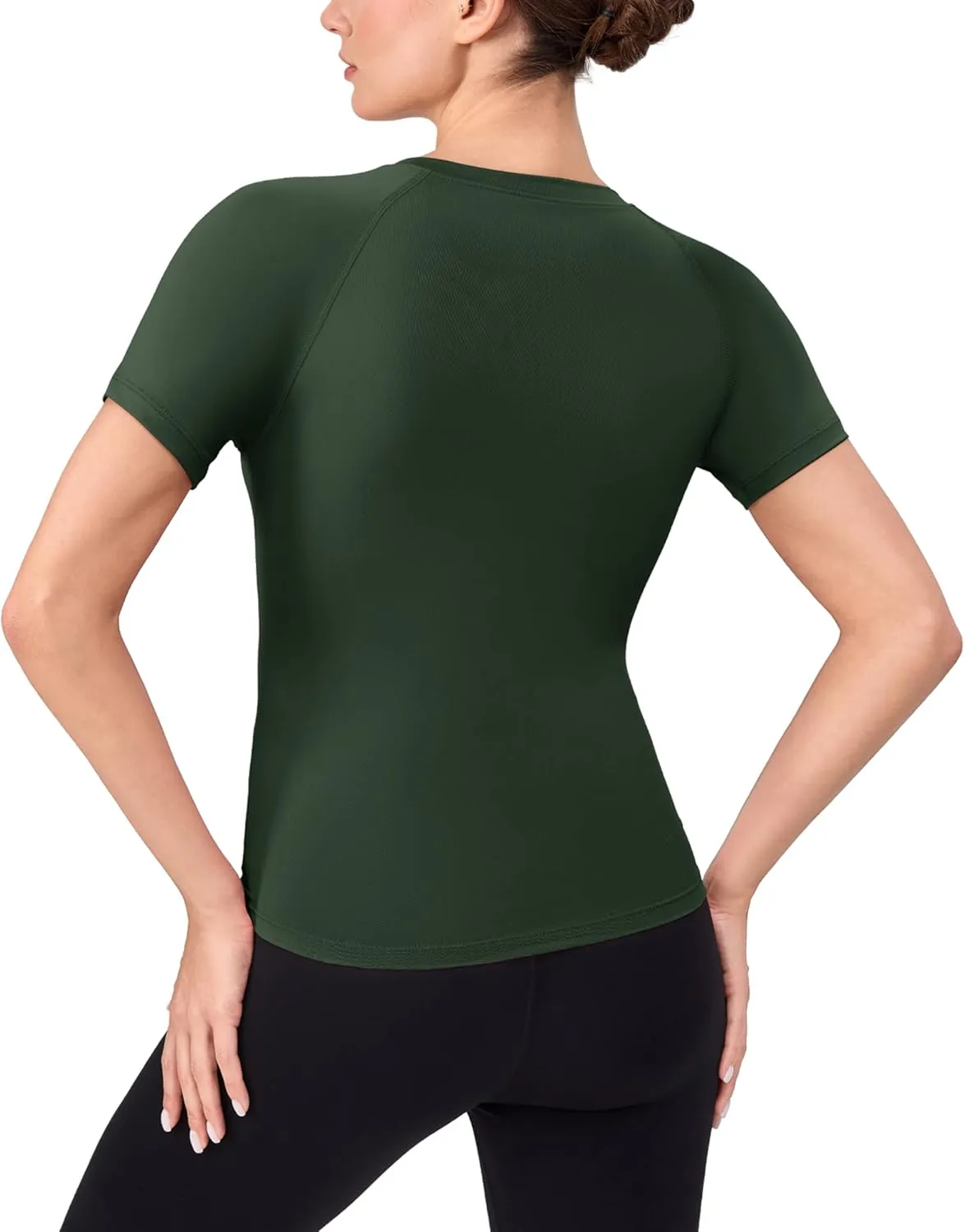 SPVISE Women's Compression Shirt Short Sleeve Workout Tops Athletic Baselayer Dry Fit Running Yoga Gym Basic T-Shirt Crewneck
