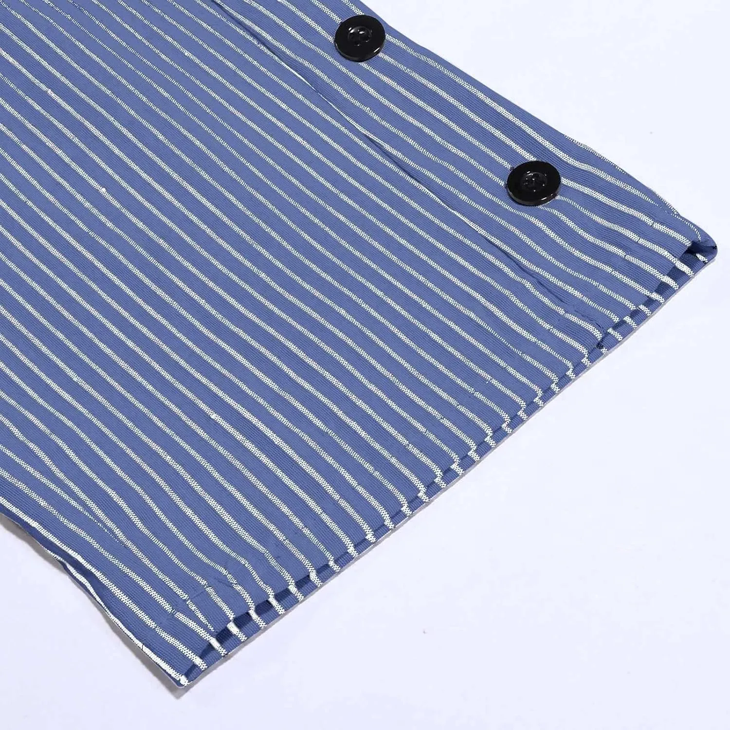 Striped Linen Pants Women 2025 Summer Casual Elastic Waist Pants Wide Leg Drawstring Trousers with Pockets