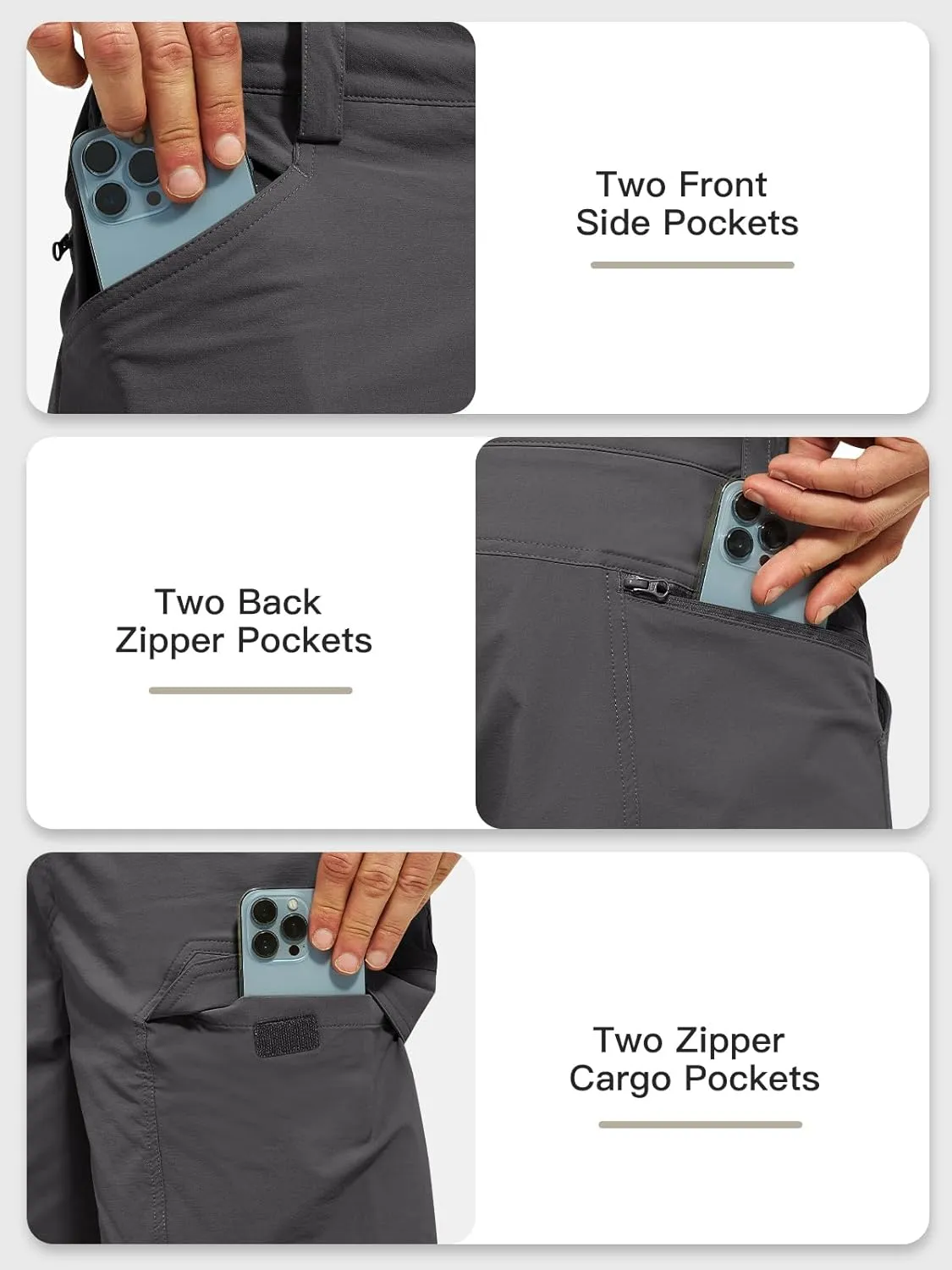 Tactical Cargo Shorts for Men Quick-Dry Lightweight Work Shorts with 7 Pockets,Durable Hiking Outdoor Short