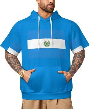 TAIZIYEAH American Flag Short Sleeved Hoodie Mens Short Sleeve Hoodie Sweatshirts Drawstring Pullover Loose