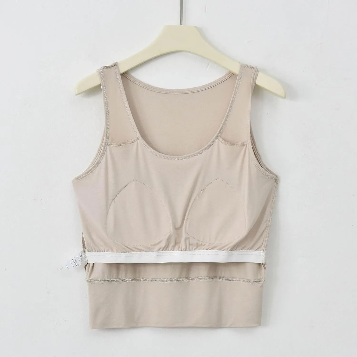 Tank Top with Bra, Racerback Workout Yoga Cropped Tops Undershirt Cotton Camisole Workout Sports Padded Cami