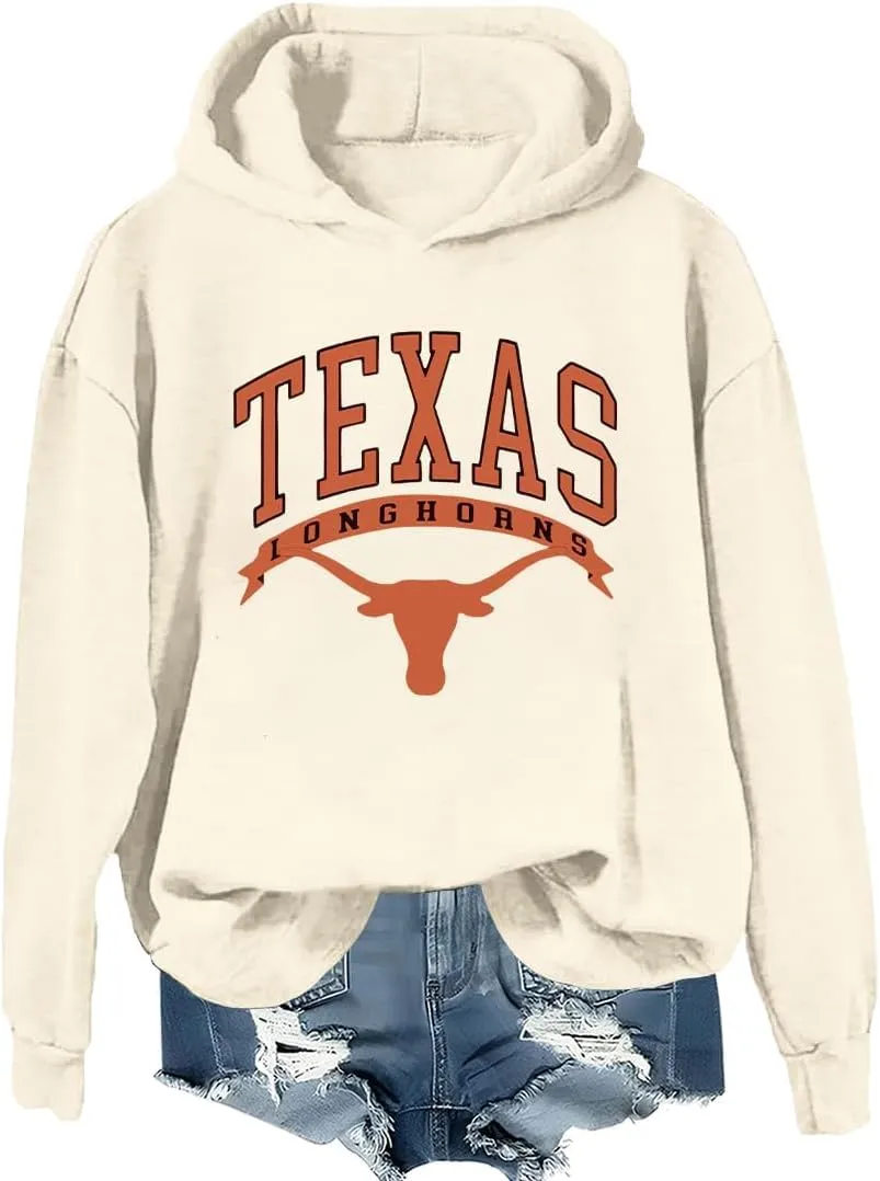 Texas Sweatshirt Women Texas Shirt Texas Sweatshirt Texas Word Pattern Sweatshirts Texas Graphic Printed Hoodie