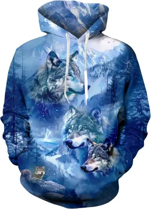 Unisex Cool 3D Fleece Liner Hoodies Upgrade Quality Pullover Novelty Print Sweatshirt With Front Pocket S-XXL