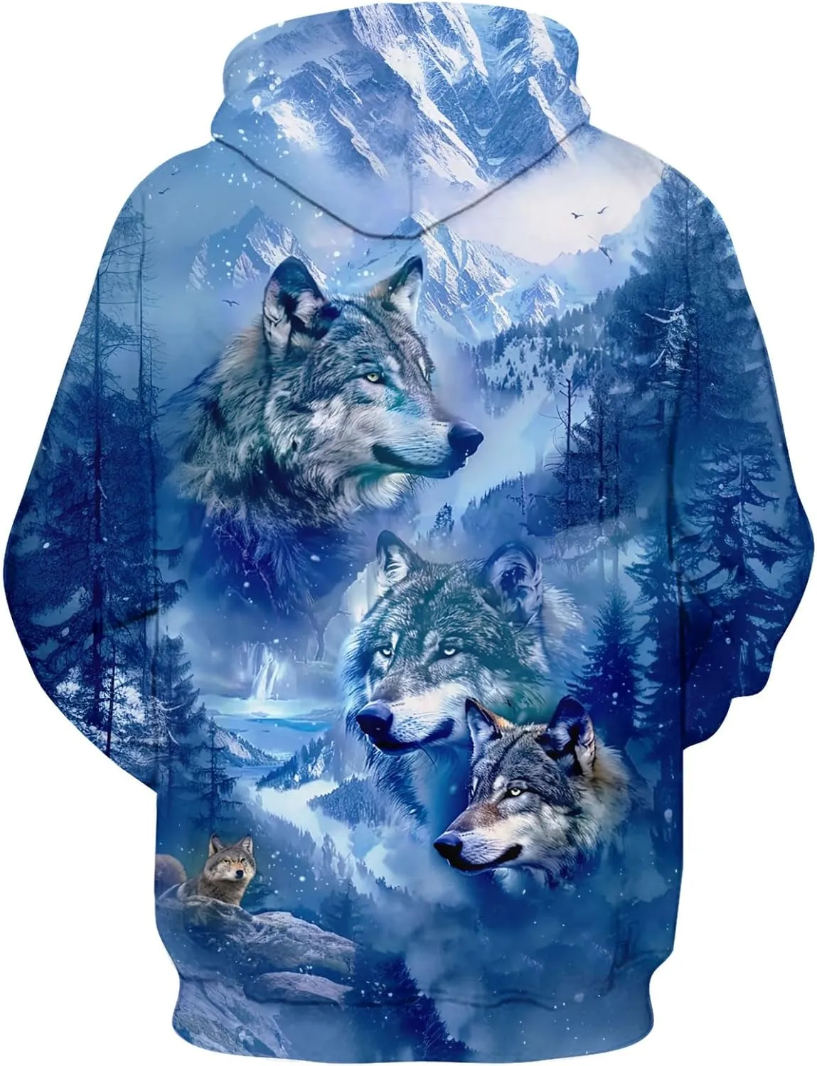 Unisex Cool 3D Fleece Liner Hoodies Upgrade Quality Pullover Novelty Print Sweatshirt With Front Pocket S-XXL