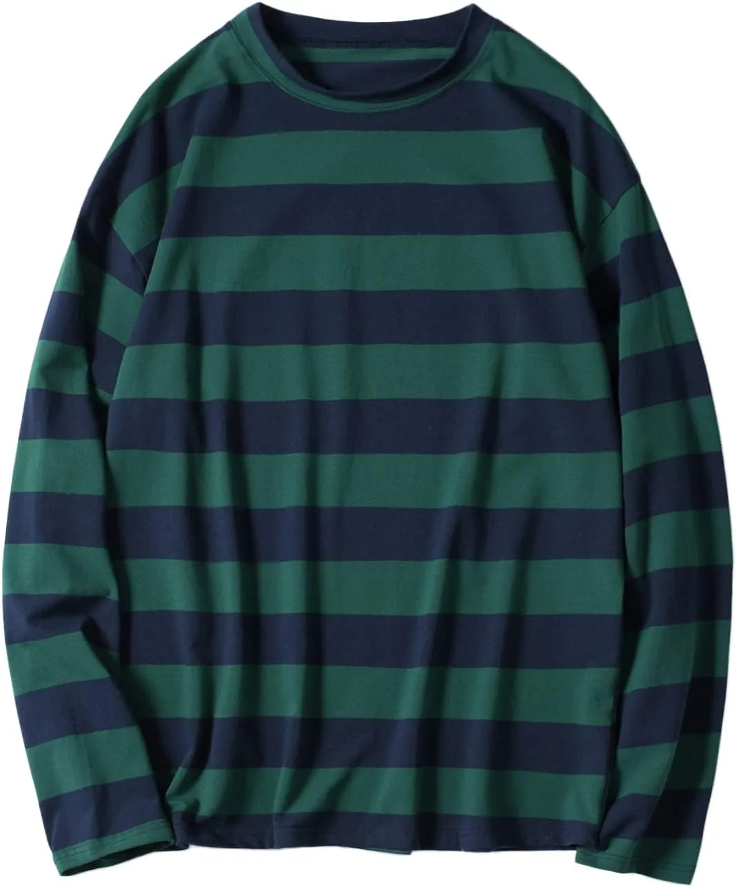 Unisex Oversized Stripe Long Sleeve T Shirts Gothic Harajuku Loose Crew Neck Summer Tee Tops