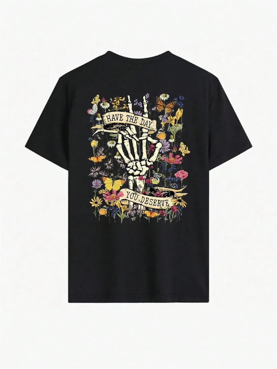 Verdusa Women's Plus Size Floral Graphic Tee Tops Round Neck Short Sleeve Casual T Shirt