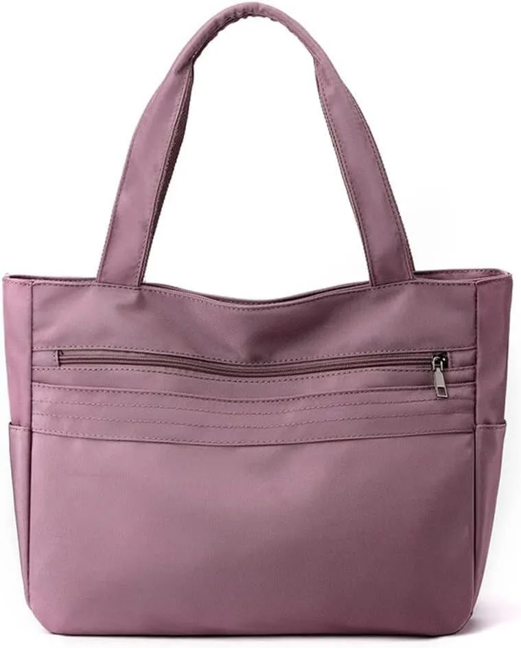Waterproof Shoulder Multi Pockets Top Handle Casual Lightweight Tote Shopping Women Nylon Handbag