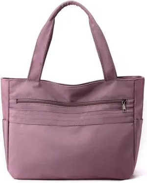 Waterproof Shoulder Multi Pockets Top Handle Casual Lightweight Tote Shopping Women Nylon Handbag