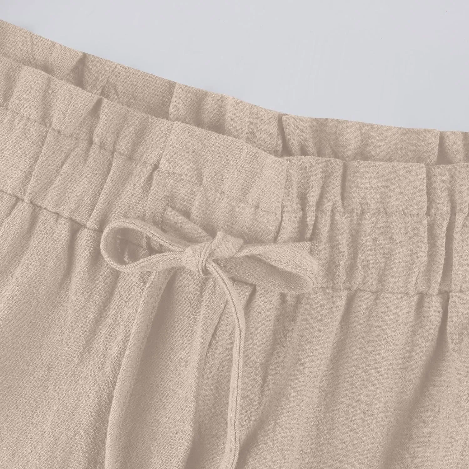 Wide Leg Pants for Women Linen Cotton Lightweight High Waisted Palazzo Pant Casual Loose Comfy Summer Beach Trousers