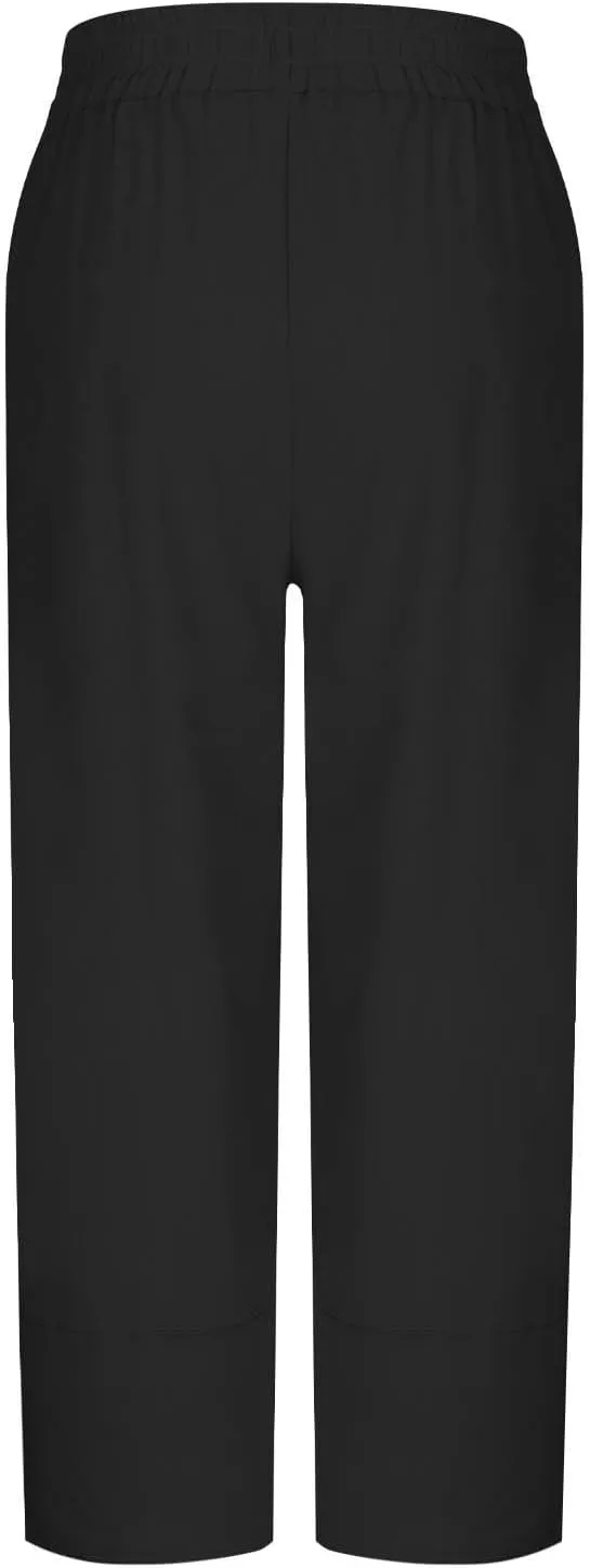 Women Cotton Linen Pant Summer 2025 Casual Capri Pants with Pocket Cropped High Waisted Drawstring Comfy Baggy Trouser