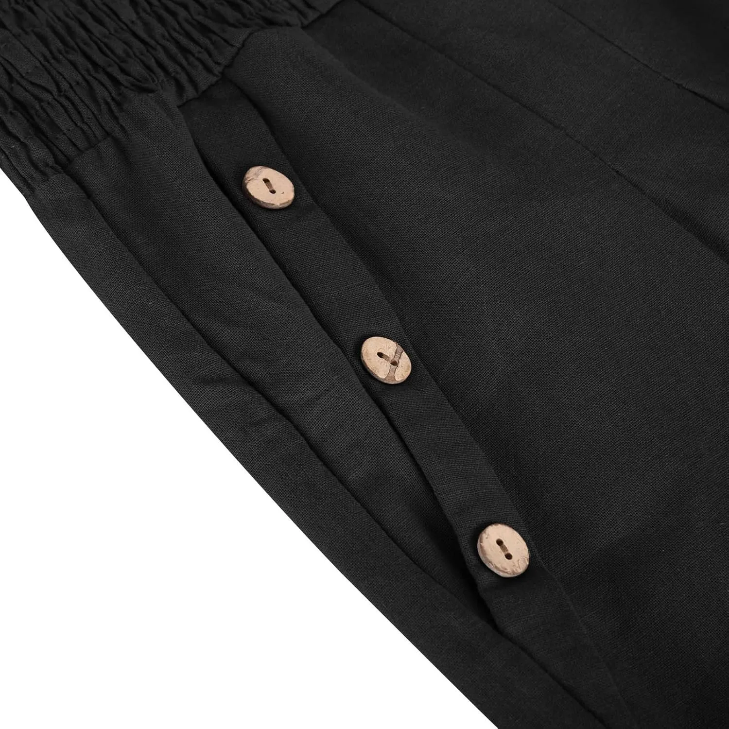 Women Dressy Casual Linen Pants 2025 Elastic Waist Drawstring Pocket Trousers Loose Straight Wide Leg Palazzo Pants