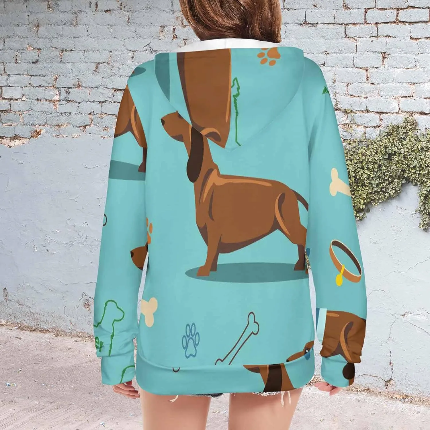 Women Hoodie Boston Terrier Pattern Oversized Drawstring Sweatshirts Hoodies Long Sleeve Shirts Pullover Clothes