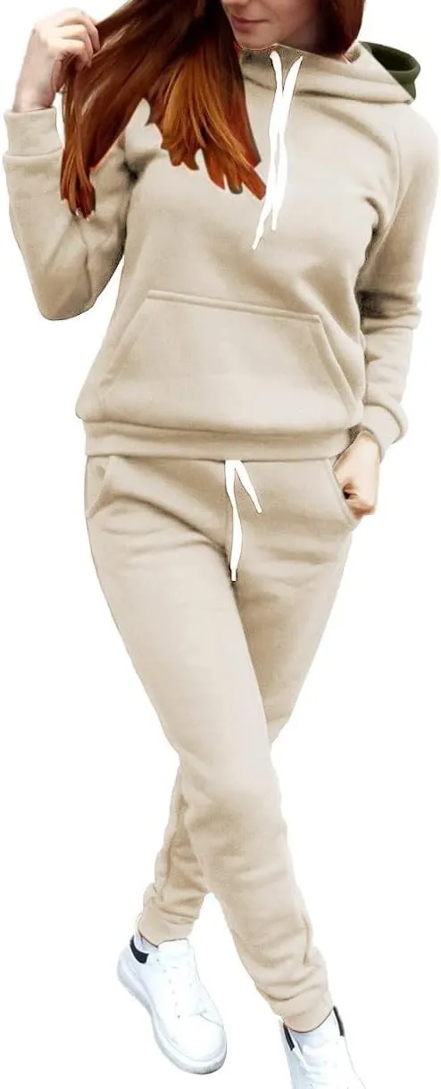 Women's 2 Piece Tracksuit Long Sleeve V Neck Color Block Outfit Long Sleeve Tops Long Pants Sweatsuits