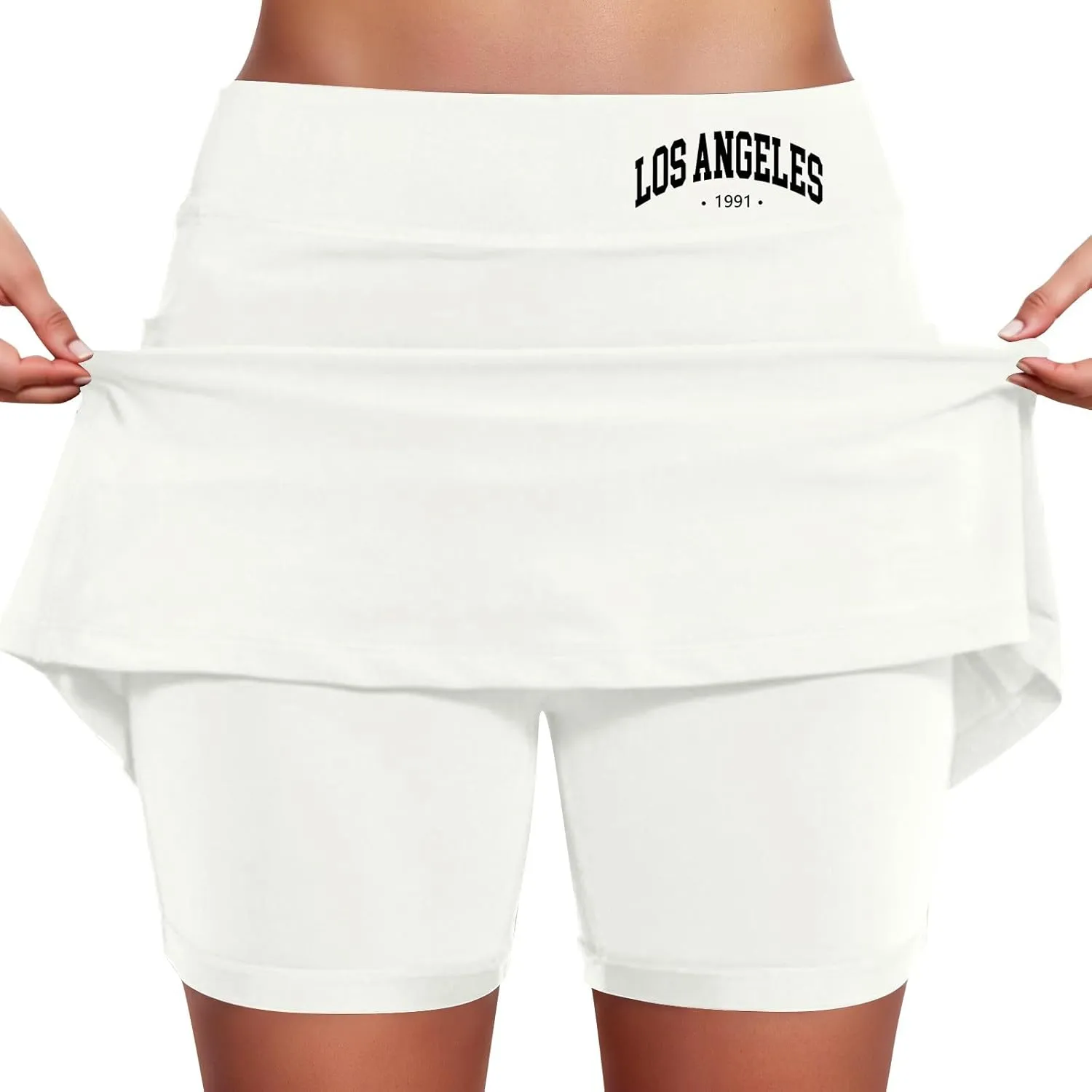 Women's Athletic Skorts 2025 Summer Los Angeles High Waisted Tennis Shorts Sports Running Gym Breathable Skirt Shorts