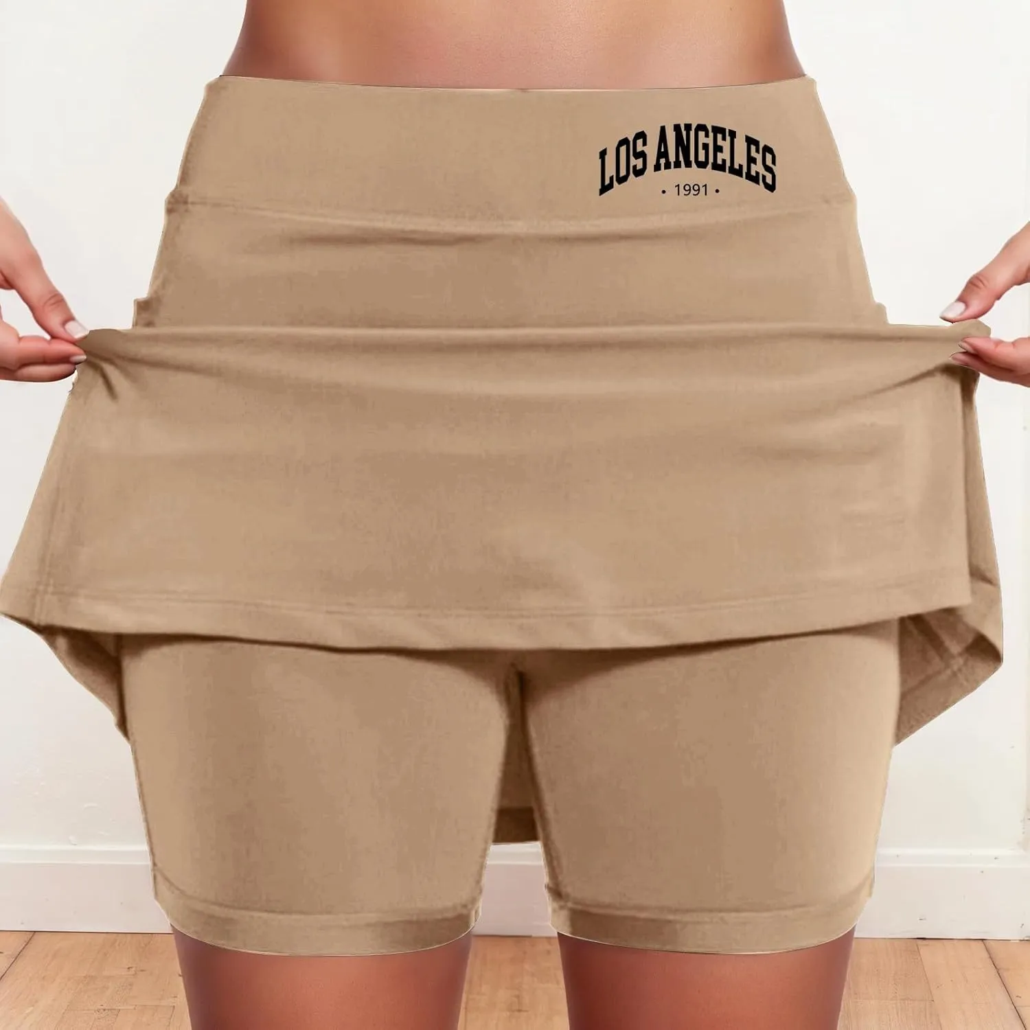 Women's Athletic Skorts 2025 Summer Los Angeles High Waisted Tennis Shorts Sports Running Gym Breathable Skirt Shorts
