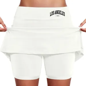 Women's Athletic Skorts 2025 Summer Los Angeles High Waisted Tennis Shorts Sports Running Gym Breathable Skirt Shorts