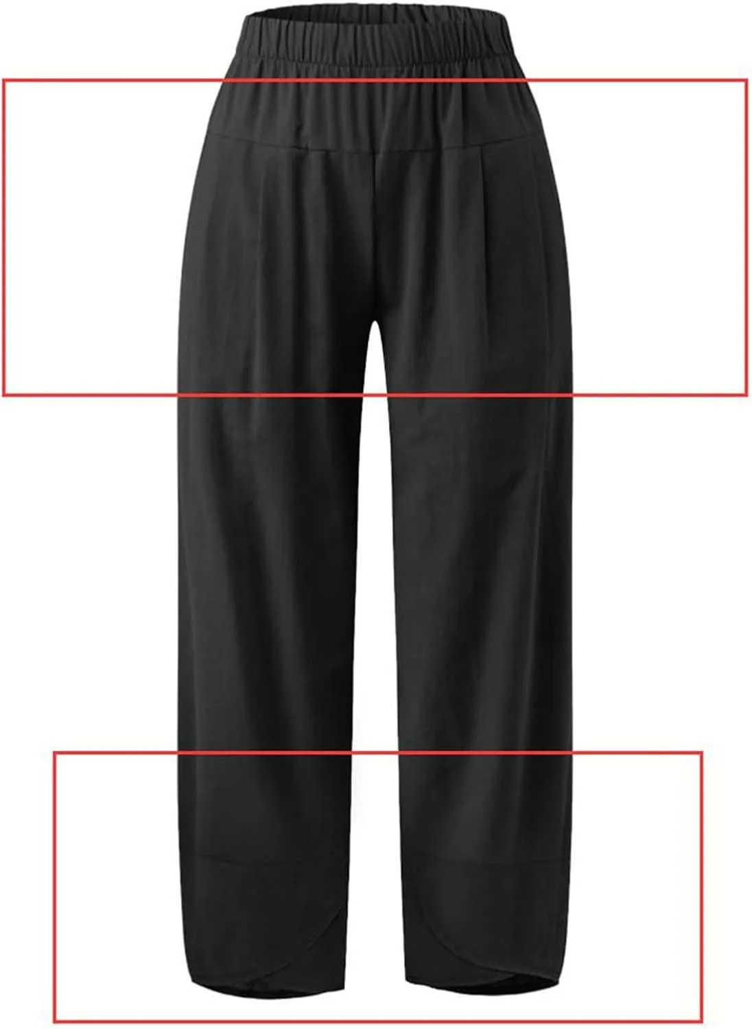 Women's Capri Linen Pants Drawstring Straight Leg 2025 Casual Summer Pants Loose Cropped Trouser