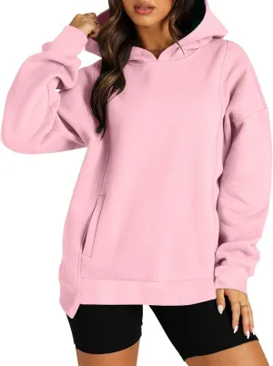 Womens Fleece Y2K Hoodie Baggy Casual Cotton Oversized Sweatshirt Drop Shoulder Lightweight Pullover Tops Winter Coat