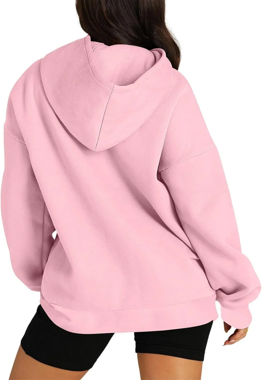 Womens Fleece Y2K Hoodie Baggy Casual Cotton Oversized Sweatshirt Drop Shoulder Lightweight Pullover Tops Winter Coat
