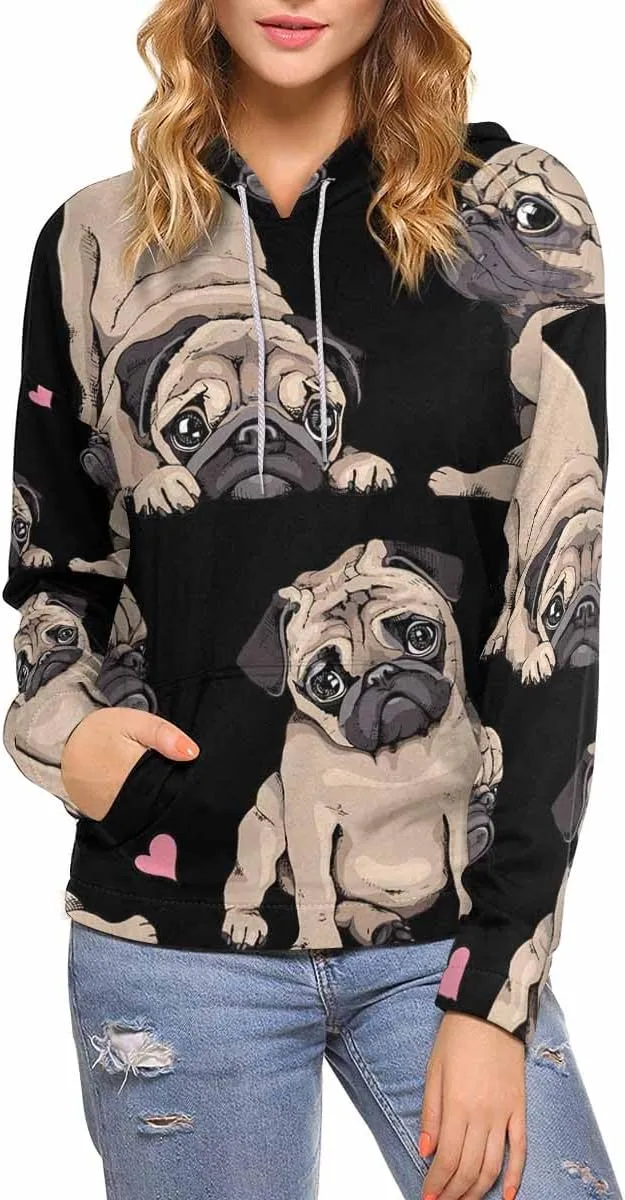 Womens Hoodie Paw print Bones Geometric Figures Women Sweatshirts Long Sleeve Sweaters Pullover Outfits
