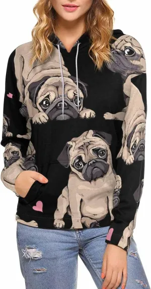 Womens Hoodie Paw print Bones Geometric Figures Women Sweatshirts Long Sleeve Sweaters Pullover Outfits
