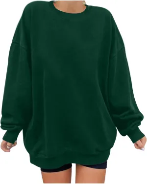 Womens Hoodies Oversized Long Sleeve Casual Shirts Soild Lightweight Pullover Sweatshirt Fall Fashion Clothes 2024