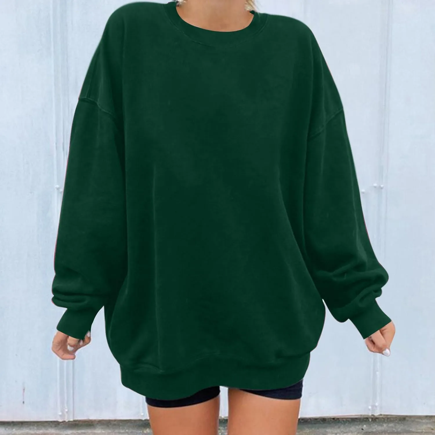 Womens Hoodies Oversized Long Sleeve Casual Shirts Soild Lightweight Pullover Sweatshirt Fall Fashion Clothes 2024
