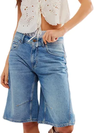 Womens Jean Shorts High Waist Straight Leg Baggy Denim Shorts Summer Casual Going Out Hot Short Pants