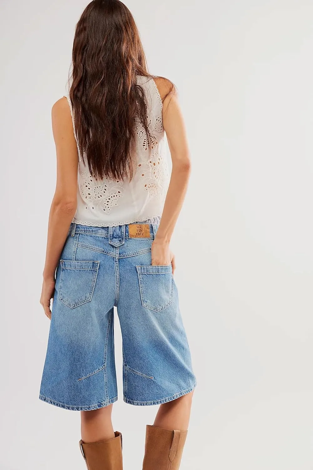Womens Jean Shorts High Waist Straight Leg Baggy Denim Shorts Summer Casual Going Out Hot Short Pants
