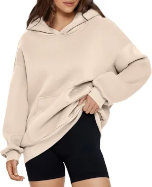 Womens Oversized Sweatshirts 2024 Fashion Fleece Hoodies Pullover Long Sleeve Hooded Sweatshirt Fall Winter Outfits